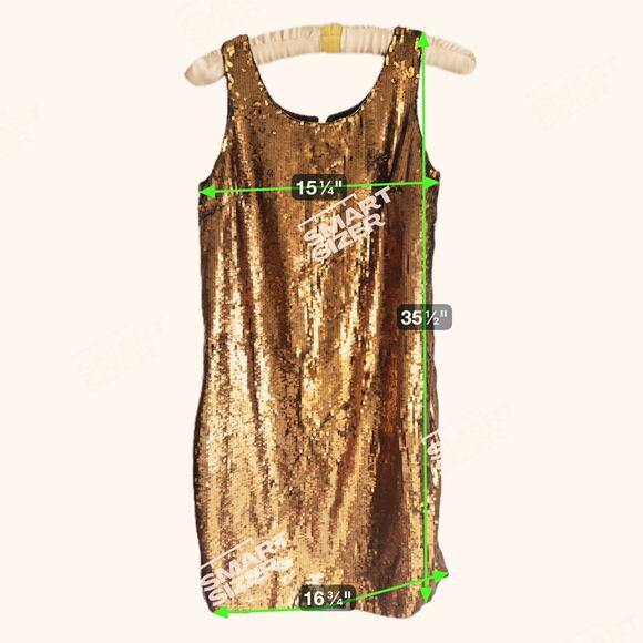 NWT Lauren Ralph Lauren Gold Sequined Shift Dress Size 4 NYE - Picture 8 of 14